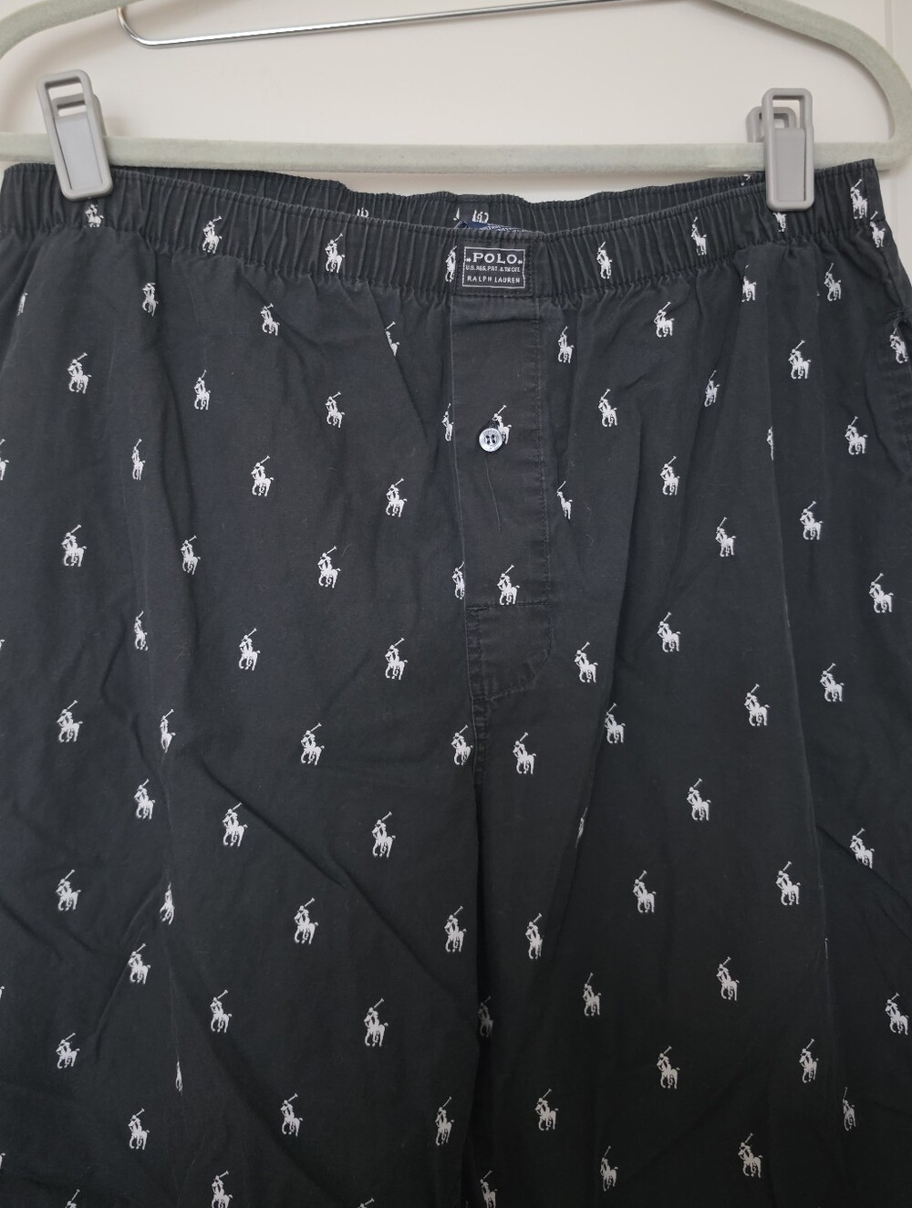 Polo by Ralph Lauren Black Cotton Sleep Pants with White Logo